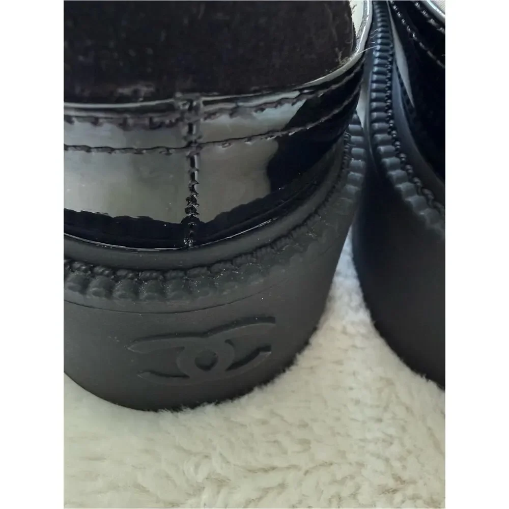 CHANEL women black/white women laces up platform shoes size 36 EU Retail 1275$
